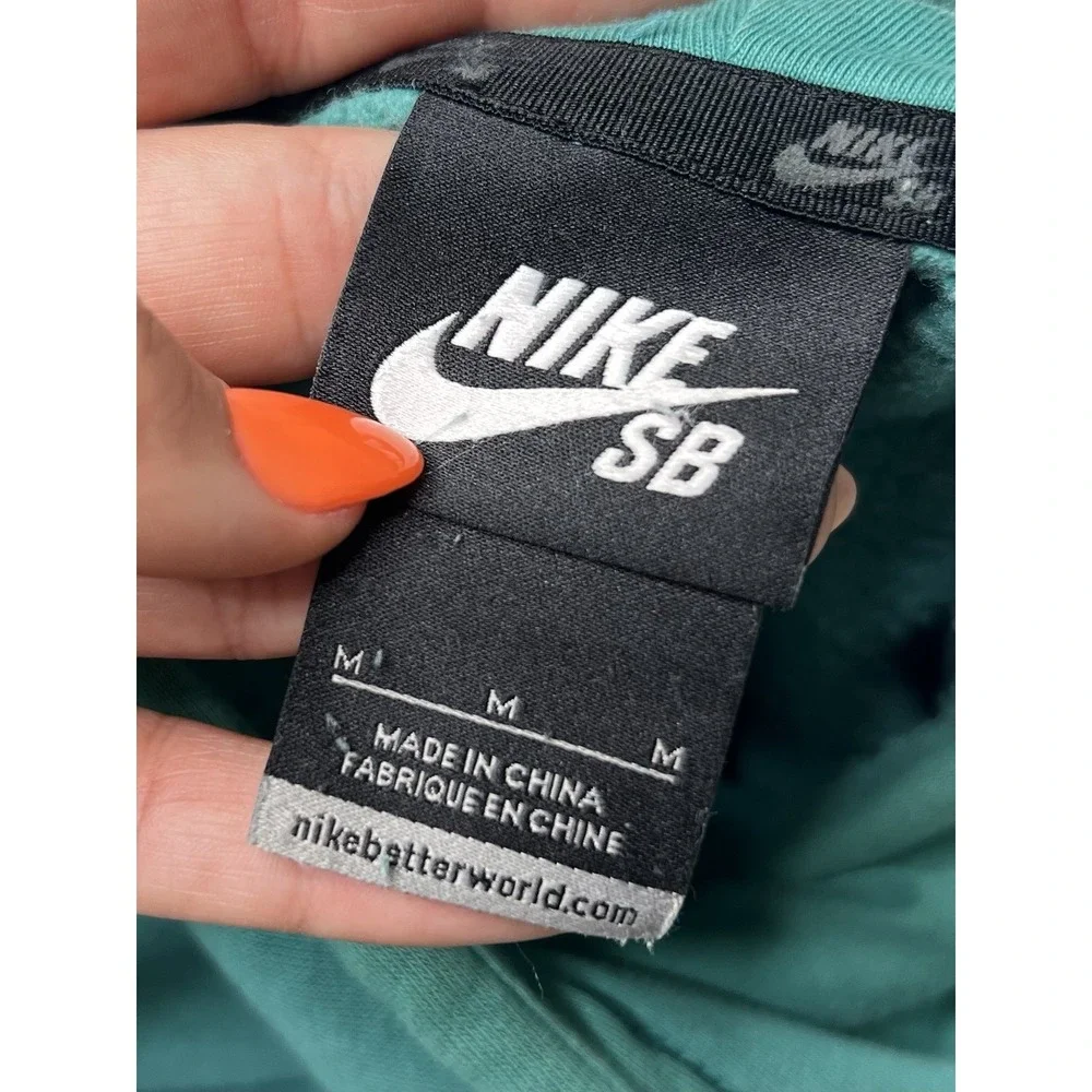Nike SB Mens Hoodie Logo Drawstring Skateboarding Swoosh Dark Aqua Size M *read*